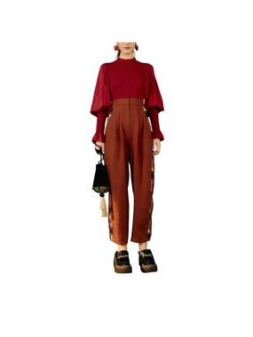 Farm Rio Relaxed Brown Carrot Pants Size L